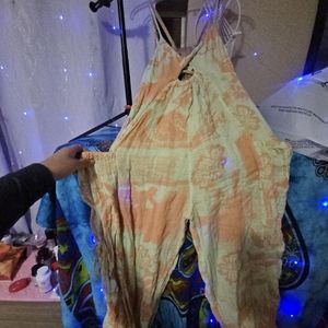 UO Out From Under Scarlet Twist-Front Jumpsuit Tie Dye M